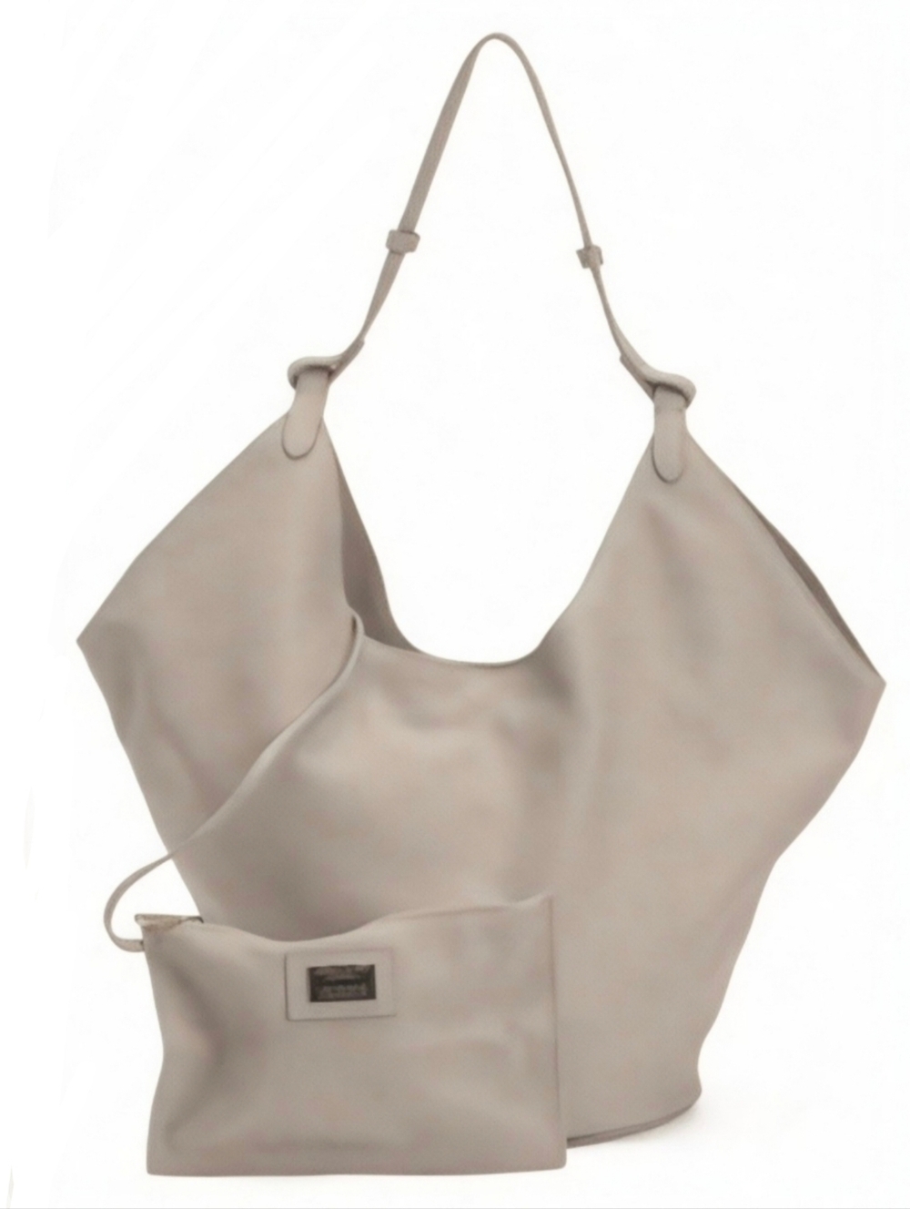VIOLA CASTELLANI ▪︎ Leather Oval Bottom Hobo Bag ▪︎ Soft Taupe
